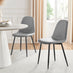 2x Corona Grey Faux Leather Dining Chairs Black Legs