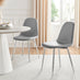 2x Corona Grey Faux Leather Dining Chairs Silver Legs