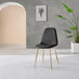 2x Corona Black Faux Leather Dining Chairs Gold Legs