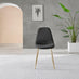 2x Corona Black Faux Leather Dining Chairs Gold Legs