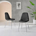 2x Corona Black Faux Leather Dining Chairs Silver Legs