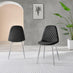 2x Corona Black Faux Leather Dining Chairs Silver Legs