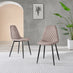 2x Corona Cappuccino Beige Faux Leather Dining Chairs Black Legs