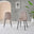 2x Corona Cappuccino Beige Faux Leather Dining Chairs Black Legs