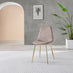 Novara 100cm Round Gold Leg Dining Table & 2 Cappuccino Corona Gold Chairs
