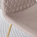 2x Corona Cappuccino Beige Faux Leather Dining Chairs Gold Legs