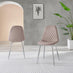 2x Corona Cappuccino Beige Faux Leather Dining Chairs Silver Legs