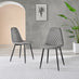 2x Corona Grey Faux Leather Dining Chairs Black Legs