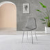 2x Corona Grey Faux Leather Dining Chairs Silver Legs