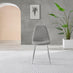 2x Corona Grey Faux Leather Dining Chairs Silver Legs