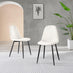 2x Corona White Faux Leather Dining Chairs Black Legs