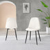 2x Corona White Faux Leather Dining Chairs Black Legs