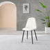 2x Corona White Faux Leather Dining Chairs Black Legs