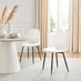 2x Corona White Faux Leather Dining Chairs Black Legs