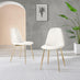 2x Corona White Faux Leather Dining Chairs Gold Legs