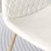 2x Corona White Faux Leather Dining Chairs Gold Legs