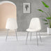 2x Corona White Faux Leather Dining Chairs Silver Legs
