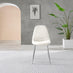2x Corona White Faux Leather Dining Chairs Silver Legs