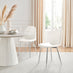 2x Corona White Faux Leather Dining Chairs Silver Legs
