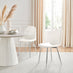 2x Corona White Faux Leather Dining Chairs Silver Legs