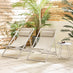 2x Corsica Cream Metal & Textilene Deck Chairs