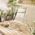 2x Corsica Cream Metal & Textilene Deck Chairs