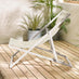 2x Corsica Cream Metal & Textilene Deck Chairs