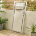2x Corsica Cream Metal & Textilene Deck Chairs