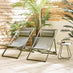 2x Corsica Green Metal & Textilene Deck Chairs