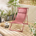 2x Corsica Pink Metal & Textilene Deck Chairs