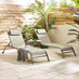 2x Corsica Green Metal & Textilene Sun Loungers