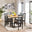 Cotswold Wooden Dining Table & 6 Whitby Black Dining Chairs