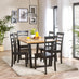 Cotswold Wooden Dining Table & 6 Whitby Black Dining Chairs