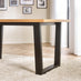 Cotswold Rectangular Oak and Black Wood Large 6 Seater Dining Table