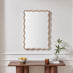 Damaris Wood Medium 90x60cm Wavy Rectangle Wall Mirror