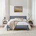 Declan Dark Grey Solid Pine Double Bed Frame