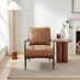 Delia Tan Faux Leather Mid Century Modern Accent Chair