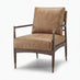 Delia Tan Faux Leather Mid Century Modern Accent Chair