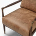 Delia Tan Faux Leather Mid Century Modern Accent Chair