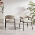 2x Delos Beige Fabric Dining Chairs