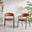 2x Delos Tan Faux Leather Fabric Dining Chairs