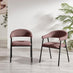 Adley Round Grey Concrete Effect Dining Table 4 Dusky Pink Delos Chairs