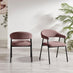2x Delos Dusky Pink Fabric Dining Chairs