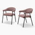 2x Delos Dusky Pink Fabric Dining Chairs