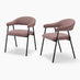 2x Delos Dusky Pink Fabric Dining Chairs