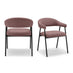 2x Delos Dusky Pink Fabric Dining Chairs