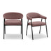 2x Delos Dusky Pink Fabric Dining Chairs