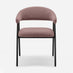 Adley Round Grey Concrete Effect Dining Table 4 Dusky Pink Delos Chairs