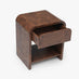 Delphine Walnut Burl Wood Effect 1 Drawer Bedside Table