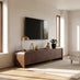 Delphine Walnut Burl Wood Effect 4 Door Large Storage TV Stand